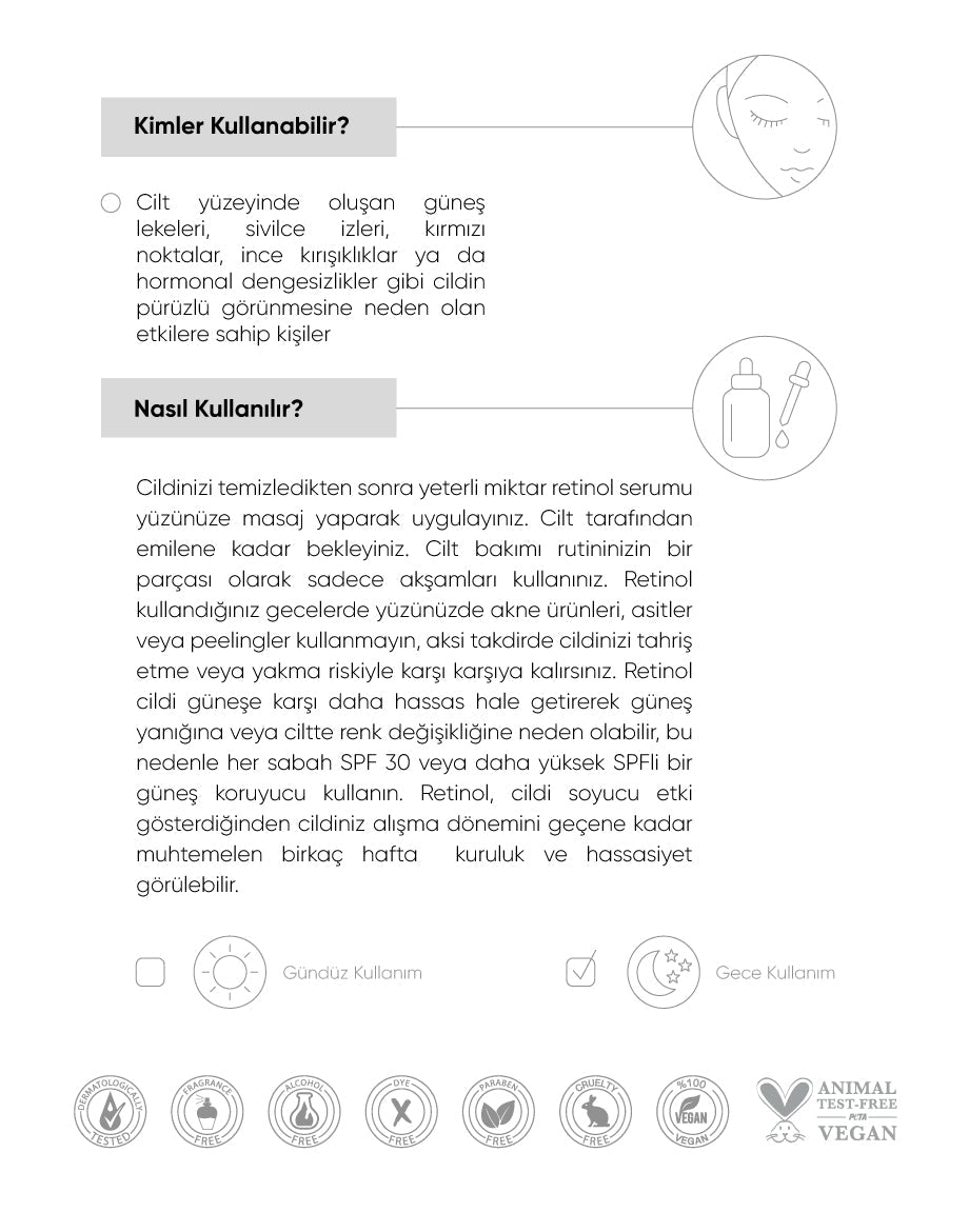 The NewLab Yaşlanma Karşıtı Yüz Serumu Retinol 0.2% + Squalene 20% 30 ml