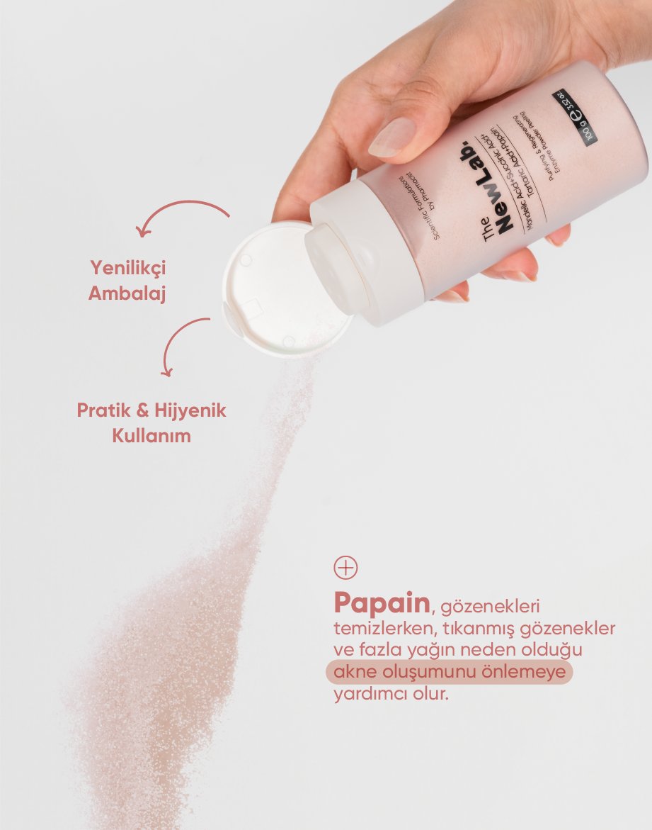 The NewLab Arındırıcı ve Yenileyici Enzim Toz Peeling 100g(Mandelic Acid+Succinic Acid+Tartaric Acid+Papain)