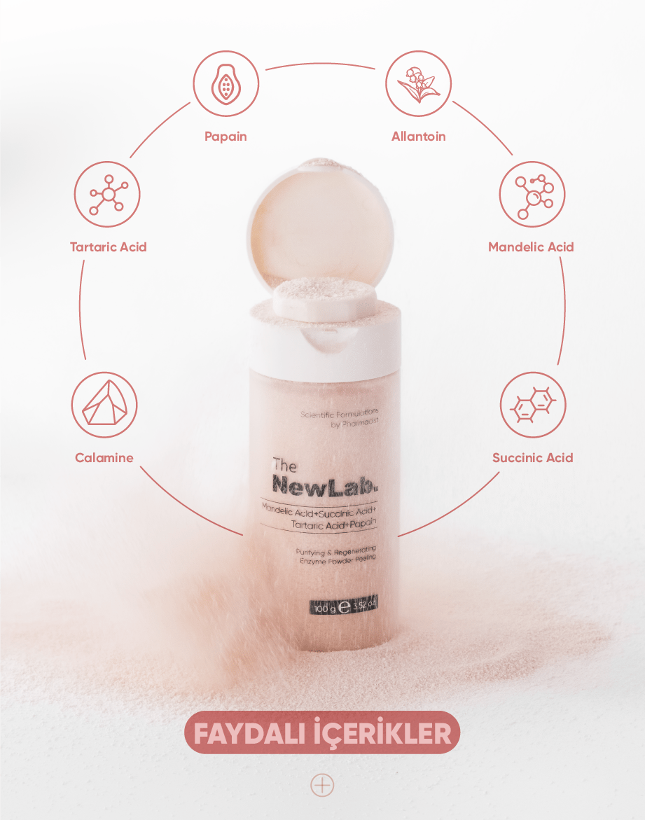 The NewLab Arındırıcı ve Yenileyici Enzim Toz Peeling 100g(Mandelic Acid+Succinic Acid+Tartaric Acid+Papain)