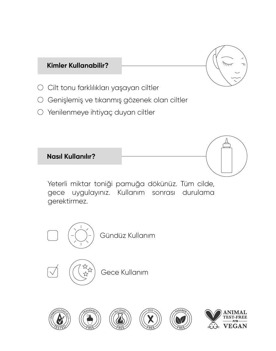 The NewLab Canlandırıcı & Cilt Tonu Eşitleyici Toner Rose Hydrosol Glycolic Acid 5% & AHA+BHA 250 ml
