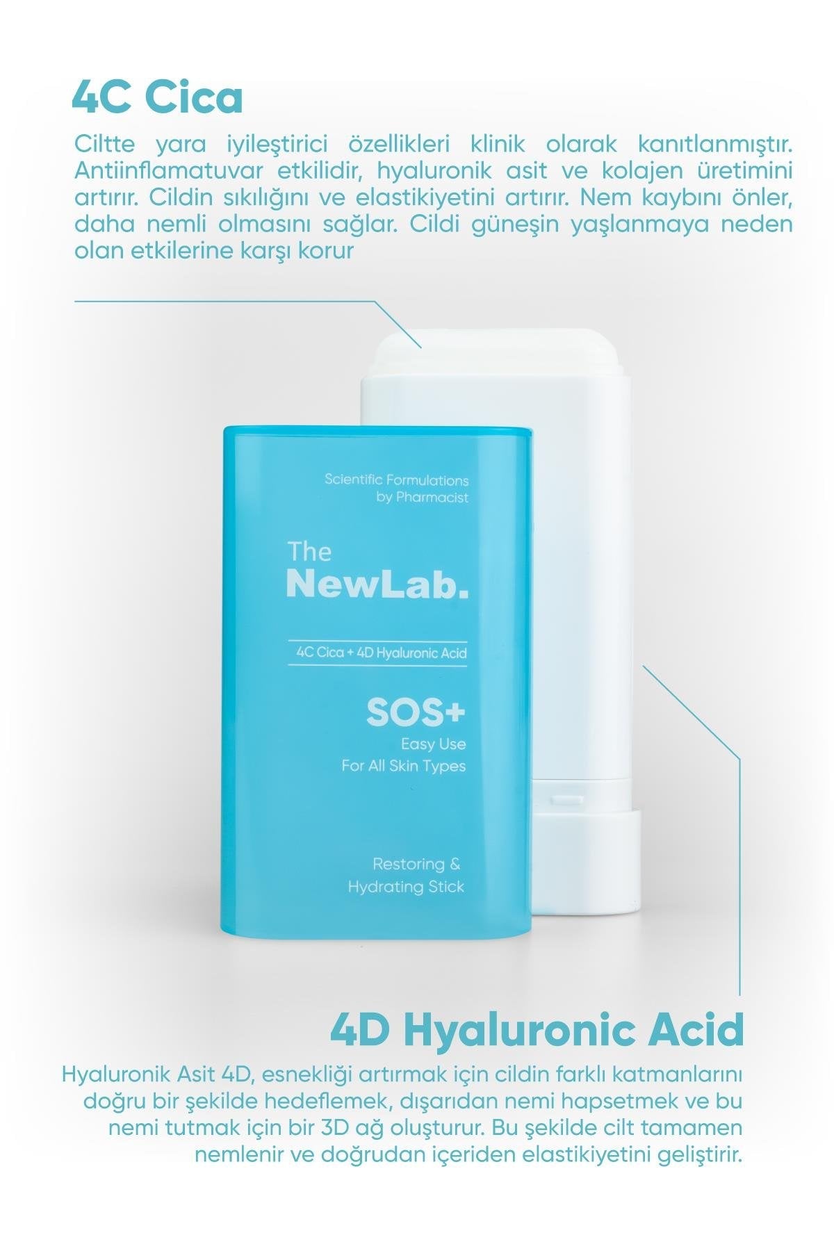 The NewLab Onarıcı ve Nemlendirici Stick Krem (4C Cica 4D Hyaluronic Acid)