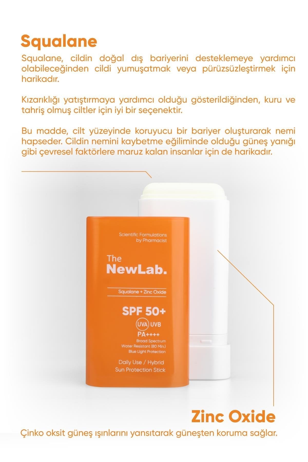 The NewLab Stick Güneş Kremi SPF 50 (uva-uvb Pa ) Water Resistant (80dk.) Blue Light Protection