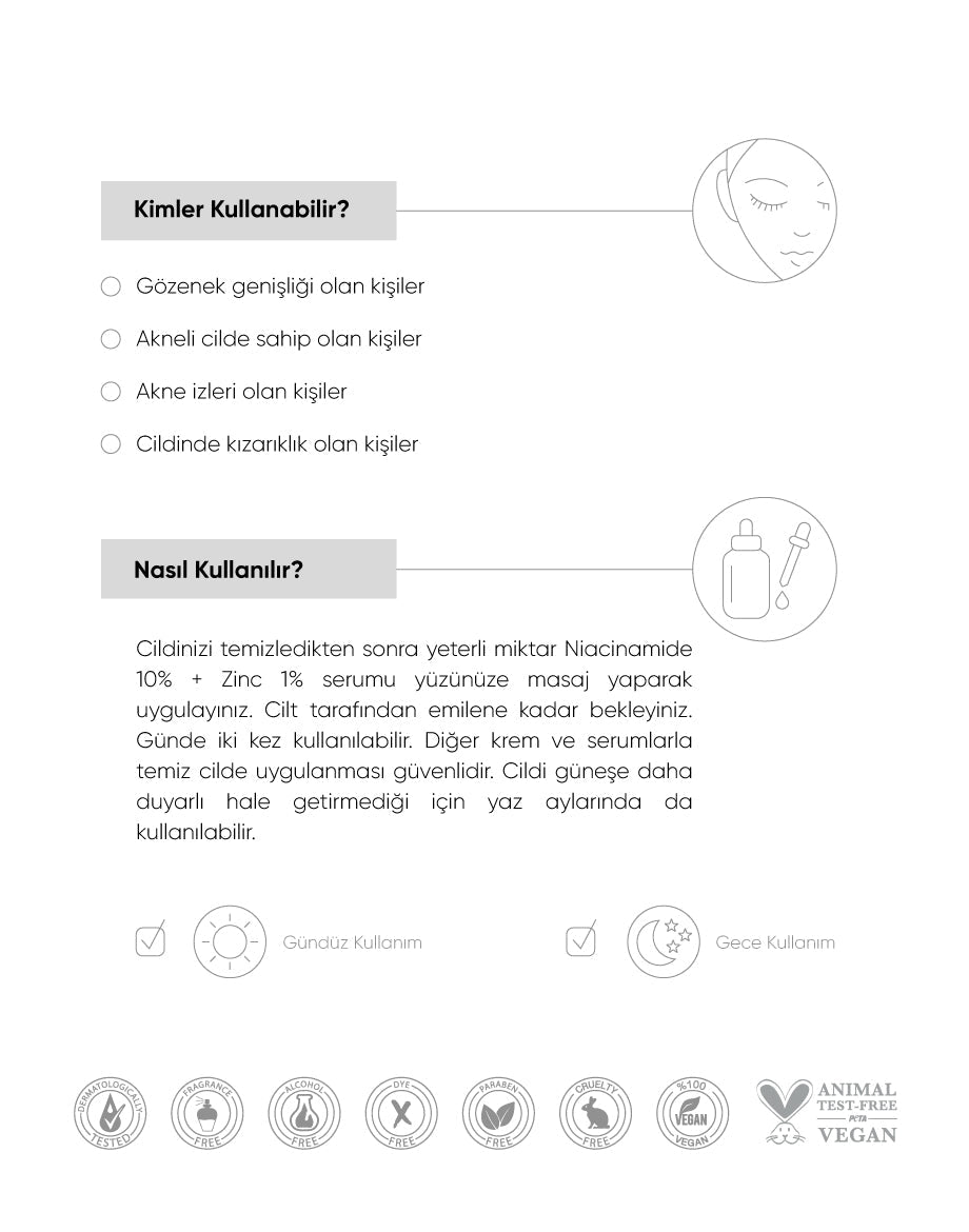 The NewLab Niacinamide 10% + Zinc 1% - Akne Karşıtı Por Sıkılaştırıcı Yüz Serumu 30 ml