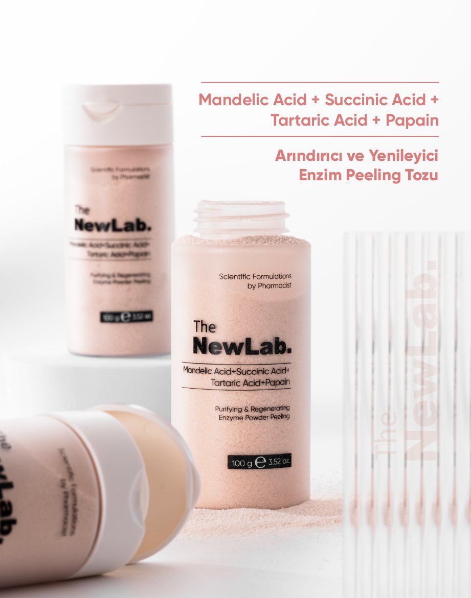 The NewLab Arındırıcı ve Yenileyici Enzim Toz Peeling 100g(Mandelic Acid+Succinic Acid+Tartaric Acid+Papain)
